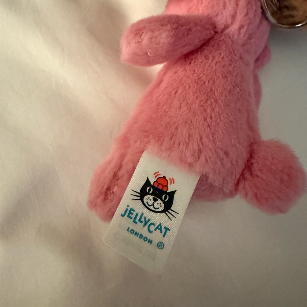 Jellycat Bashful Pink Bunny Bag Charm Retired, Rare To Find - Picture 5 of 5